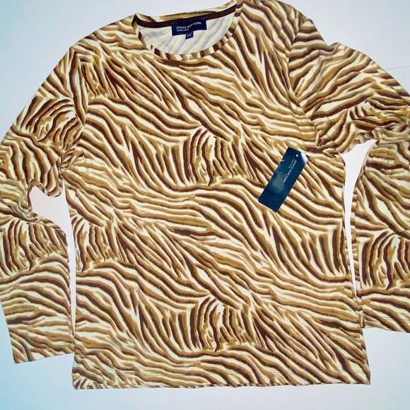 NWT JONES NY Animal Print Top - Picture 1 of 6